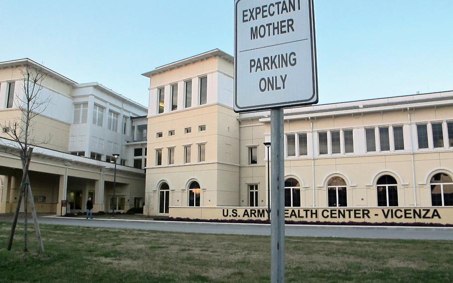 The Army Health Center in Vicenza, Italy. Pregnant women in the U.S. military community will likely have to give birth without their spouses or other support people after the local Italian hospital barred nearly all visitors because of the coronavirus.
