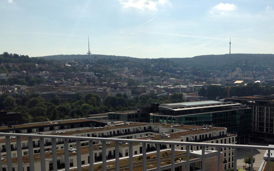 A view of Stuttgart from the city's public library. Service members based at the Stuttgart U.S. Army garrison are now free to travel in Germany under eased coronavirus-related restrictions, but aren't allowed to go anywhere requiring an overnight stay.
