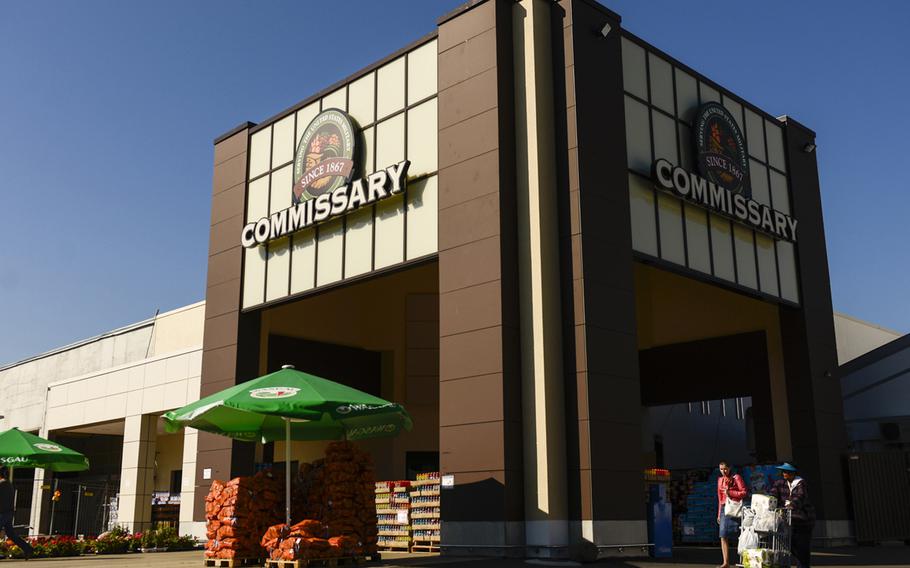The entrance to the commissary at Ramstein Air Base, Germany. A Ramstein commissary employee's jokes about George Floyd's death in front of customers are being investigated and the store has apologized, after a service member who heard the comments reported them.