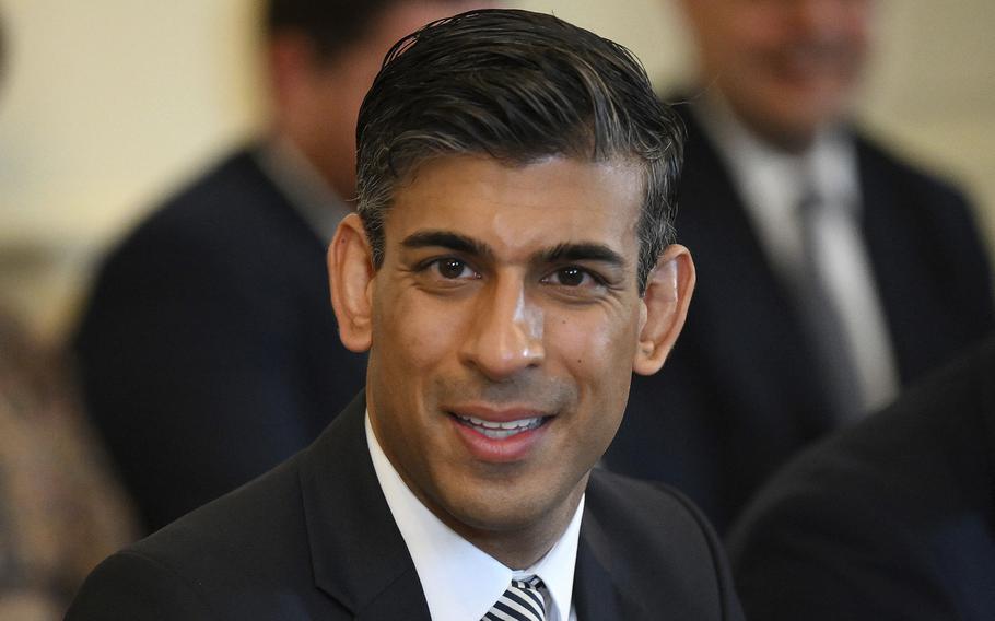 Britain's Chancellor of the Exchequer Rishi Sunak attends a cabinet meeting at 10 Downing Street, London, May 24, 2022. The contest to succeed British Prime Minister Boris Johnson has no single frontrunner but there are many prominent contenders. Sunak, the best-known of the Conservatives' potential leadership contenders, quit the government Tuesday, July 5. In a damning resignation letter, he wrote, “The public rightly expect government to be conducted properly, competently and seriously."