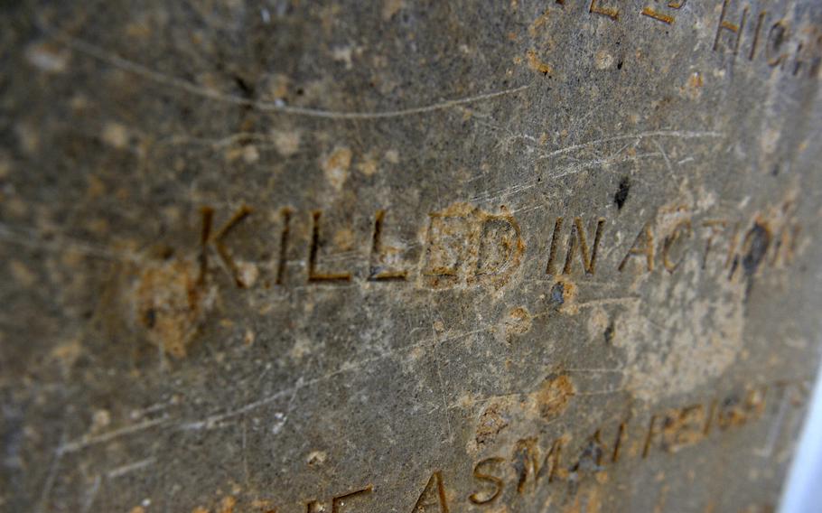 A 19th-century British soldier's gravestone preserved at a cemetery in Kabul. Armed with handcrafted jezail muskets that could be fired from long ranges, Afghan guerilla fighters were often able to inflict terrible losses on their better equipped British enemies.

