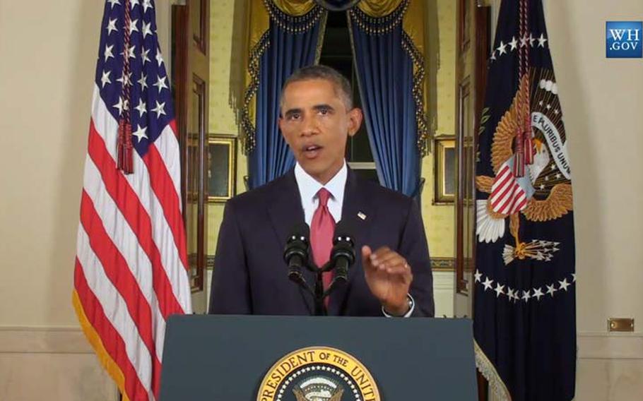 President Barack Obama delivers a speech to the nation Wednesday, Sept. 10, 2014, on the country's strategy to fight Islamic State militants.