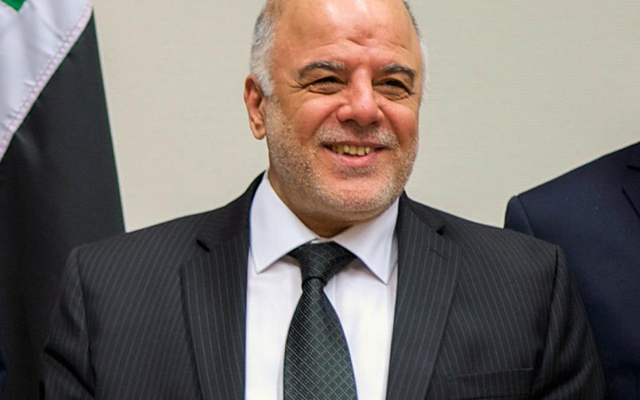 Iraqi Prime Minister Haider al-Abadi attends a meeting at NATO Headquarters in Brussels, Belgium, on December 3, 2014.