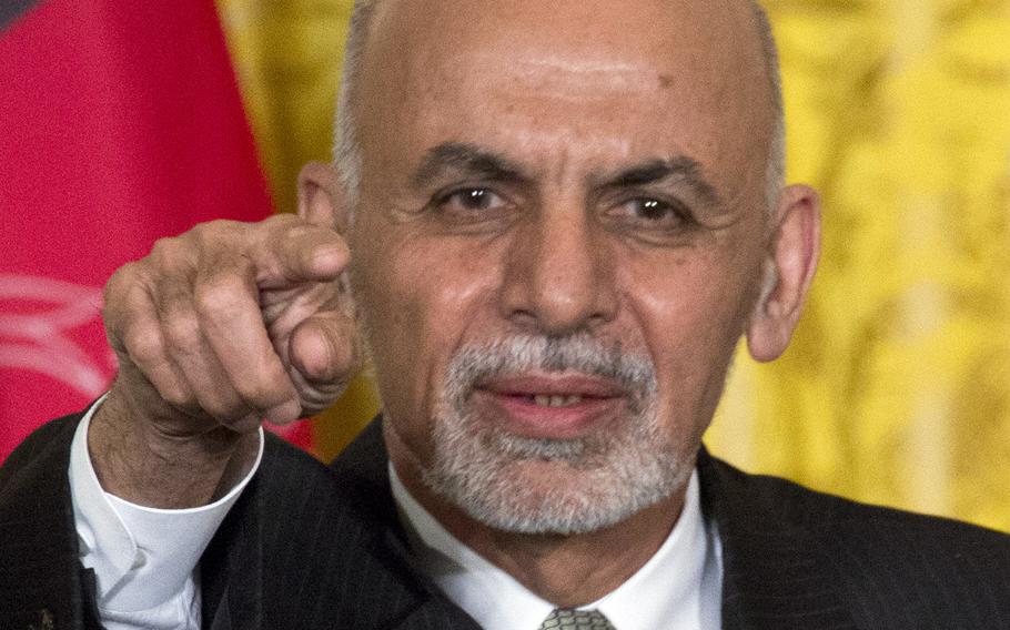 President Ashraf Ghani of Afghanistan, during a White House press conference in March, 2015.