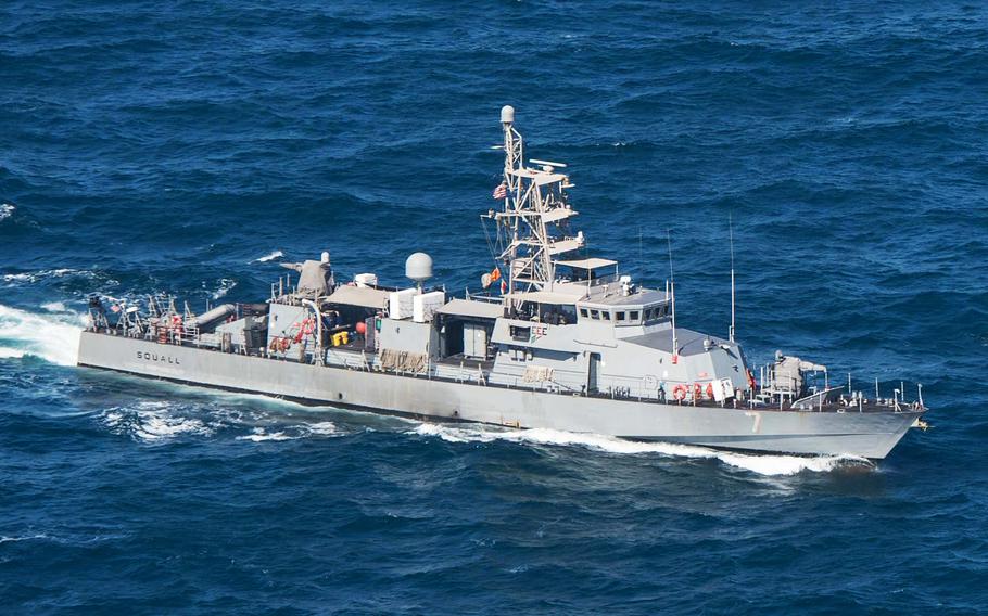In a January, 2015 file photo, the patrol craft USS Squall steams in the Persian Gulf.