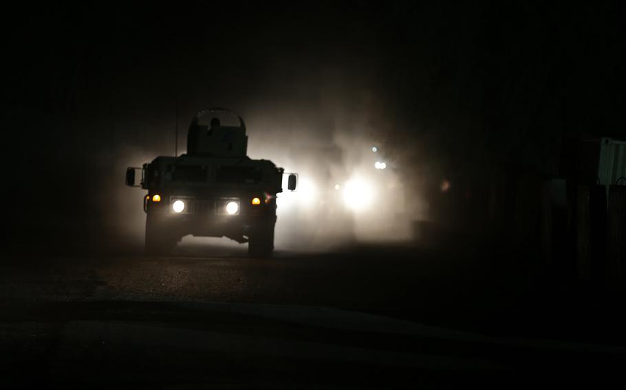 Afghan National Army commandos depart for a mission in Chapahar district, Nangarhar province, Afghanistan, on April 6, 2013. Two U.S. servicemembers were wounded Saturday, Oct. 8, 2016, near Chapahar district during a routine security patrol in the vicinity of Jalalabad Airfield.