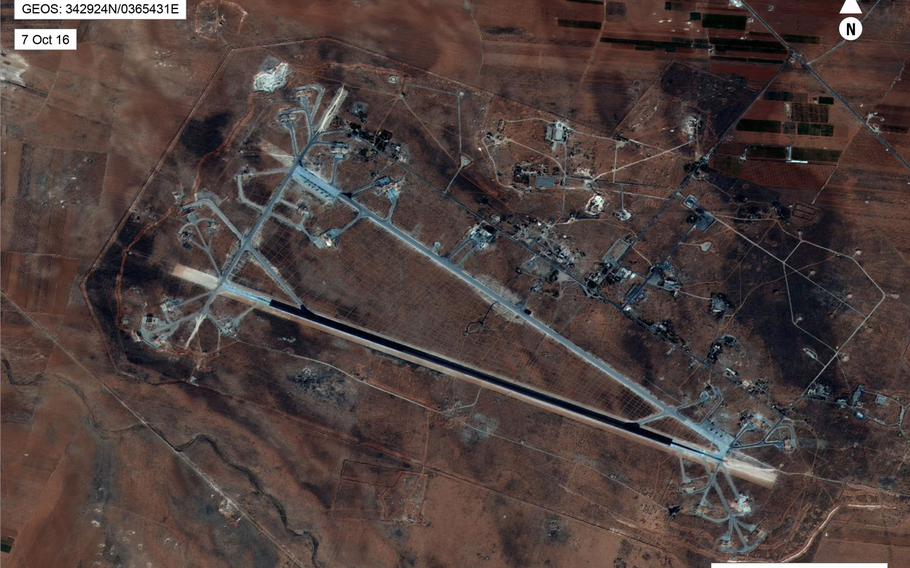 Syria's Shayrat Airfield, used by both Syrian government and Russian forces, was the target of more than 60 Tomahawk land attack missiles launched by the USS Porter and USS Ross Apr. 6, 2017.