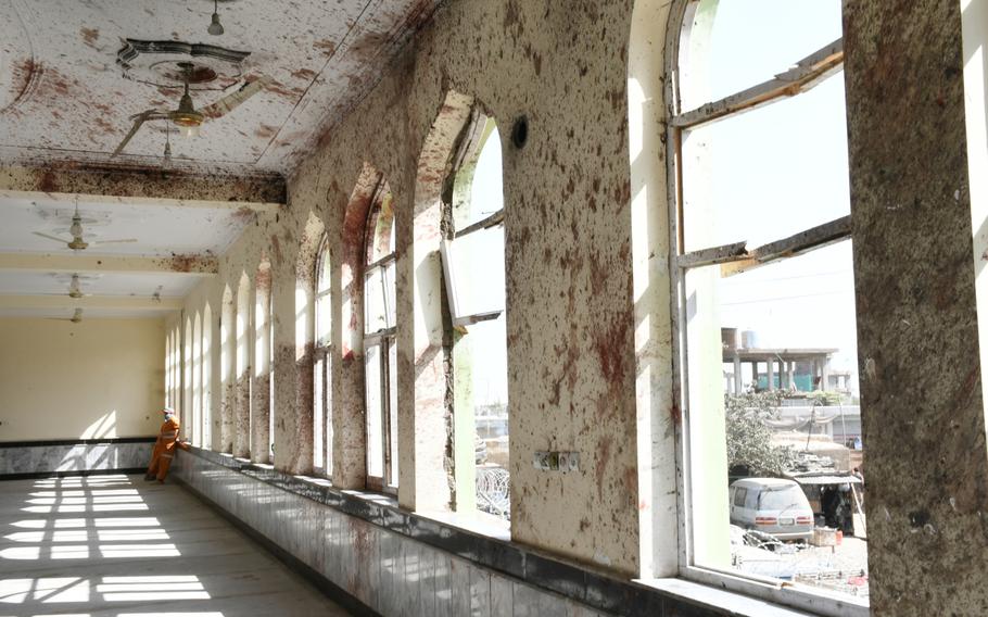 The Shiite Imam Zaman mosque in Kabul’s Dasht-e-Barchi neighborhood, on Oct. 21, 2017, a day after an Islamic State suicide bomber launched a deadly attack, killing dozens. 

