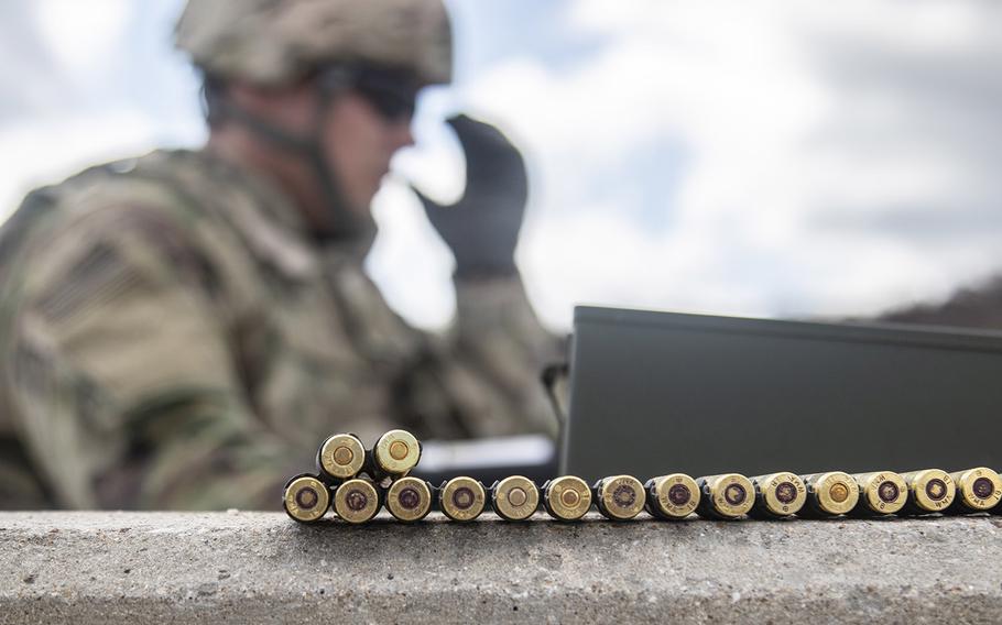 After a morning of zeroing their weapon systems, Red Bull Soldiers of the 34th Infantry Division take up a good prone firing position to qualify on the M240B, a medium-size machine gun, and the M249 a light machine gun, on the range at Fort Hood, Texas. The Red Bulls are completing pre-mobilization training before deploying to the Middle East in support of U.S. Central Command's Task Force Spartan Shield.