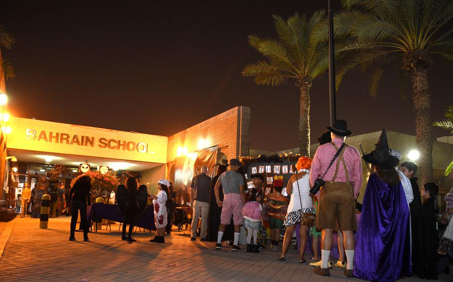 Families check in at the Bahrain School’s Spooktakular event on Thursday, Oct. 25, 2018.

