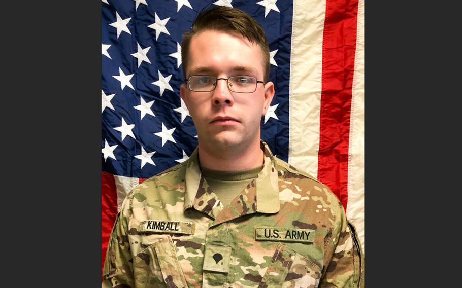Spc. Branden Tyme Kimball died Feb. 12, 2020, at Bagram Airfield.