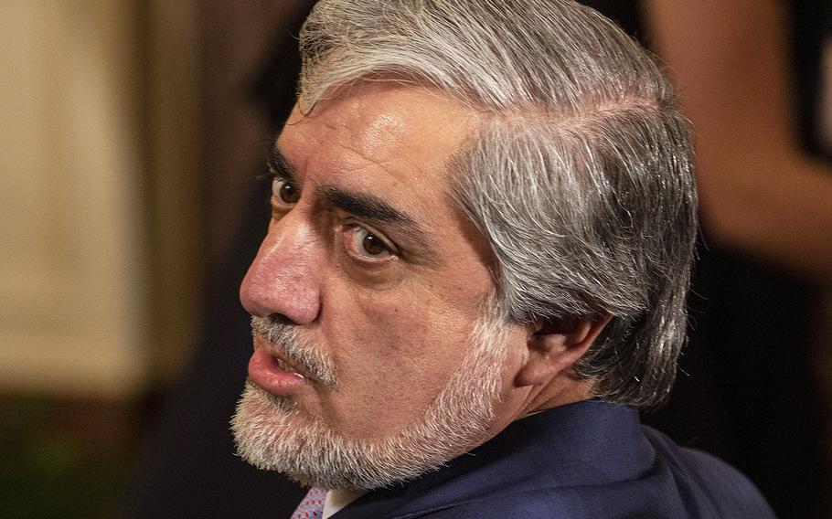 Afghanistan's Chief Executive Officer, Abdullah Abdullah, at the White House in 2015.