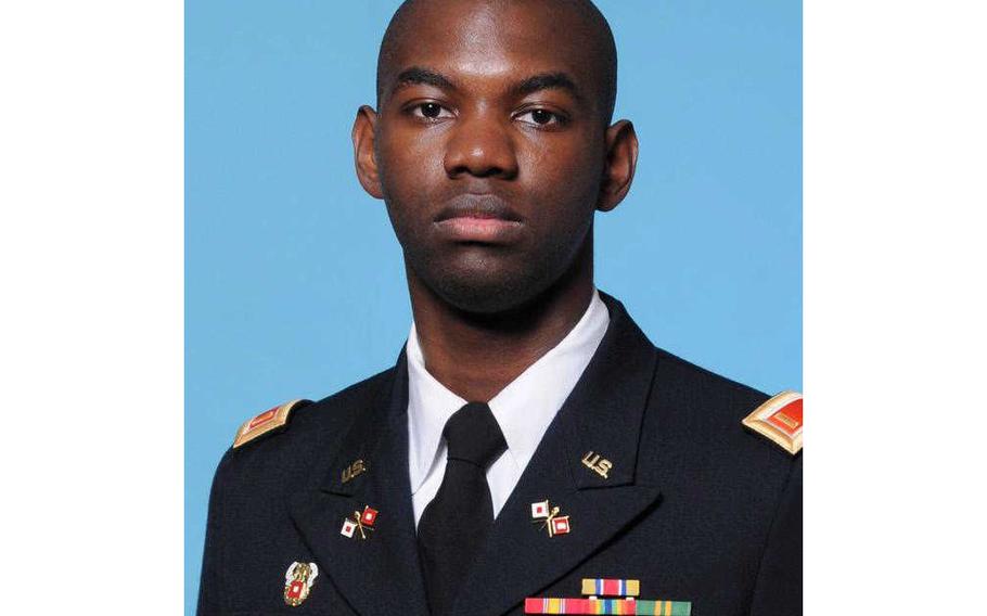 First Lt. Trevarius Ravon Bowman, 25, from Spartanburg, S.C., died at Bagram Airfield on Tuesday, May 19, 2020, the Defense Department said.

