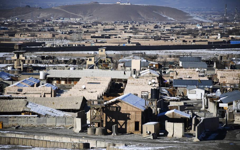 The view of Camp Maiwand in Logar province, Afghanistan.  U.S. Army Command Sgt. Maj. Timothy Bolyard was killed in an insider attack on Sept. 3, 2018 on Afghan army base, which is located on part of what was once Forward Operating Base Shank.

