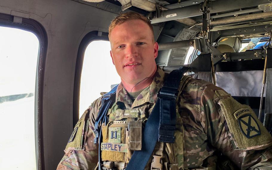Capt. Kenneth Braun Stapley of the 1st Battalion, 32nd Infantry of the 10th Mountain Division saw his deployment to Afghanistan cut short after the U.S. agreed in a deal signed with the Taliban in February 2020 to start drawing down troops.