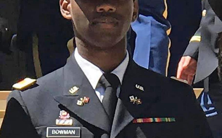 First Lt. Trevarius Ravon Bowman, 25, from Spartanburg, S.C., died at Bagram Airfield on Tuesday, May 19, 2020, in a noncombat incident.



