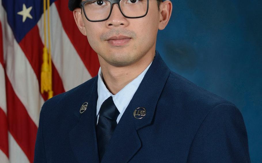 Senior Airman Jason Khai Phan, seen in 2019 as an airman first class, died as a result of noncombat-related injuries while conducting a routine patrol outside the perimeter of Ali Al Salem Air Base, Kuwait, on Sept. 12. He was assigned to the 66th Security Forces Squadron out of Hanscom Air Force Base, Mass.