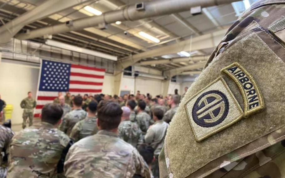 Hundreds of U.S. paratroopers began a deployment to the Middle East early Wednesday, Jan. 1, 2020.