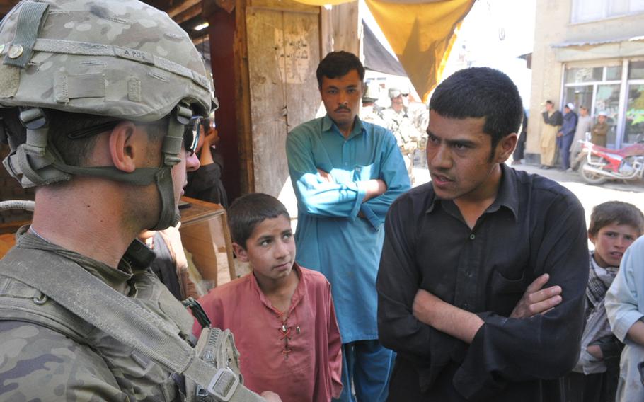 During a recent patrol in the Baraki Rajan bazaar in Logar province, 1st. Lt. Patrick McGrath was accosted by a teenager who demanded to know why non-Muslims were in his country. "We're here because we want to help provide security in Afghanistan," McGrath replied.