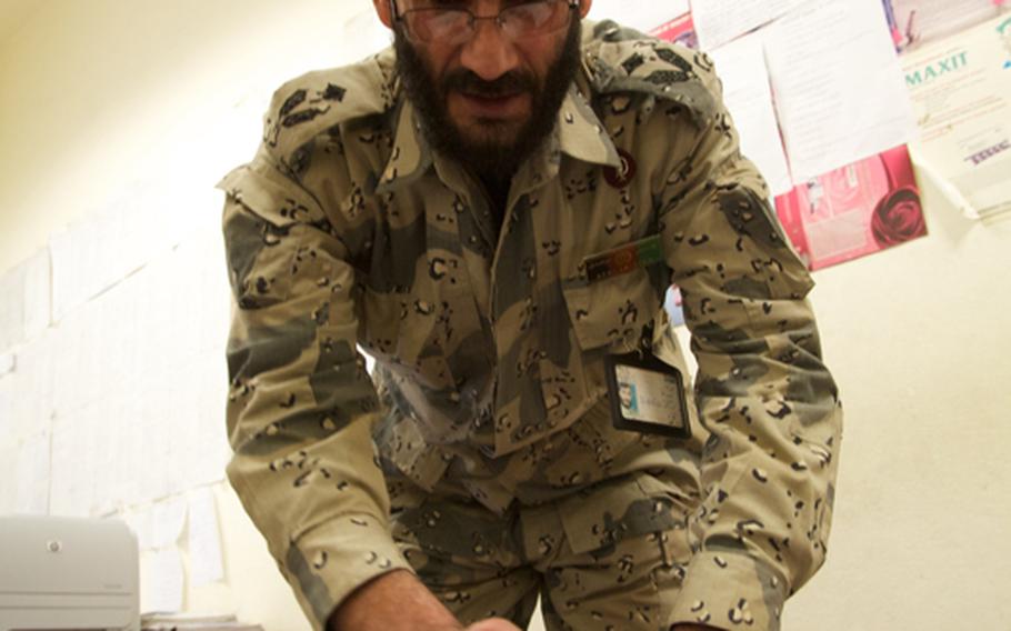 Maj. Abdul Naimat, the medical officer for the Afghan Border Police in Zone 1, which encompasses Nuristan, Kunar and Nangarhar provinces, shows a record book in which every medical supply he has ordered and received is logged. His requests are routinely shorted by thousands of doses.