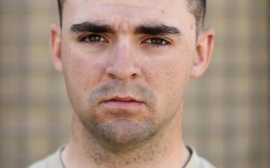 Pfc. Zachary Fitch, 20, of Lenexa, Kan., was shot in the leg and survived a grenade blast during a battle with insurgents April 12, 2012, in Khost province.
