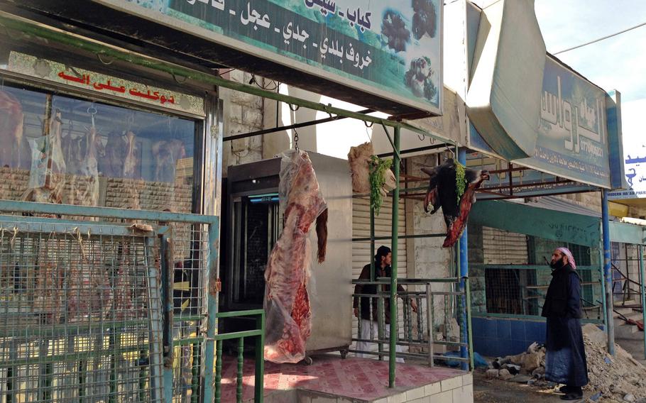 A butcher's shop in Jordan's southern city of Maan, considered a hotspot for Islamic radicalism, on Jan.24, 2015. The city has seen violent pro-Islamic State demonstrations in the past year.
