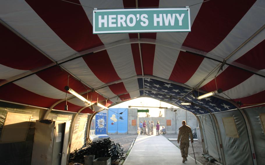 Thousands of wounded soldiers, airmen, Marines and sailors passed through Hero's Highway upon entering the Air Force Theater Hospital on Balad Air Base, Iraq, in 2007. A recent report said that survival rates increased three-fold during the wars in Iraq and Afghanistan.