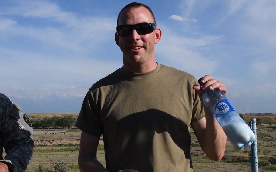 Army Sgt. 1st Class Lucas Hansen, 32, tries fermented horse milk in Kazakhstan, where he was taking part in the annual Steppe Eagle exercise in June 2019. "Not bad, but not a good after-taste," said Hansen a member of the Arizona National Guard's 1st Battalion, 158th Infantry Regiment.