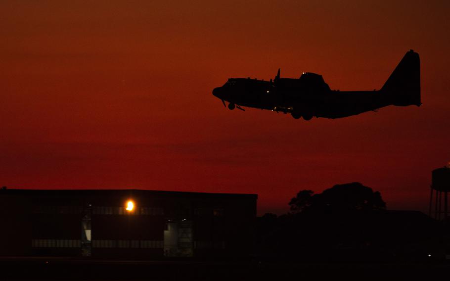 An AC-130J Ghostrider gunship assigned to the 73rd Special Operations Squadron takes off from Hurlburt Field, Fla., Sept. 26, 2019. The AC-130J is in high demand over Afghanistan, where it provides close-air support and armed overwatch to U.S. and Afghan operations.