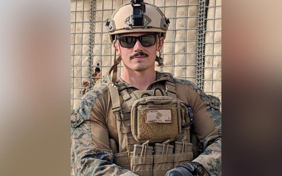 Marine Sgt. Robert A. Hendriks, 25, was one of three Marines killed  by a car bomb explosion outside Bagram Airfield, April 8, 2019.