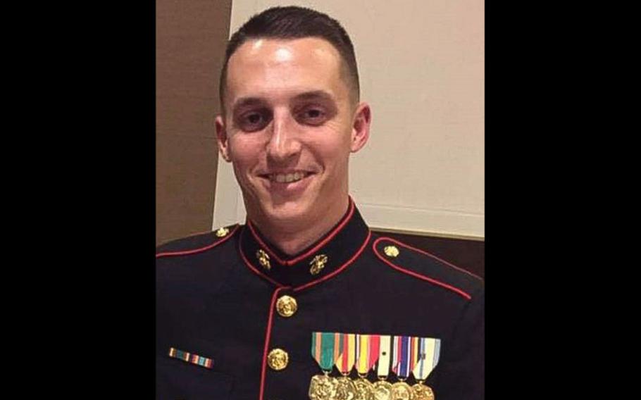 Marine Staff Sgt. Benjamin S. Hines, 31, of York, Pa., was killed by a car bomb explosion outside Bagram Airfield, April 8, 2019.