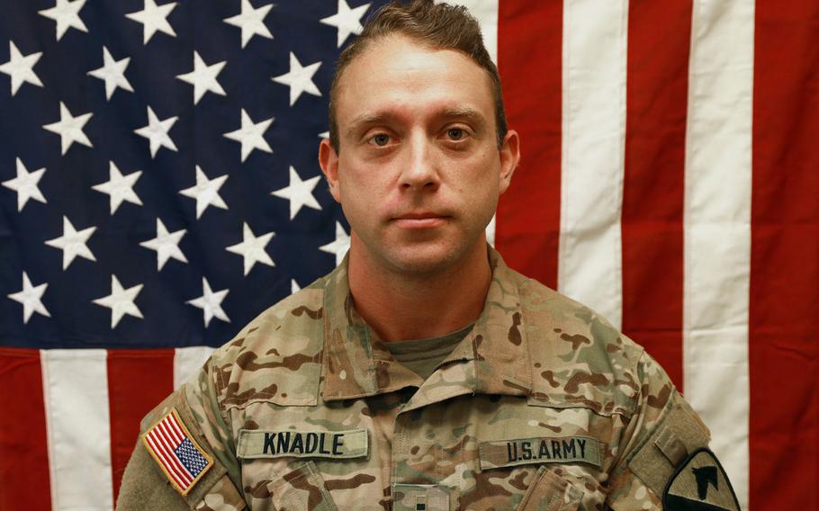 Army Chief Warrant Officer 2 David C. Knadle, 33, was killed in a helicopter crash while providing security to ground troops in eastern Logar Province, Nov. 20, 2019.