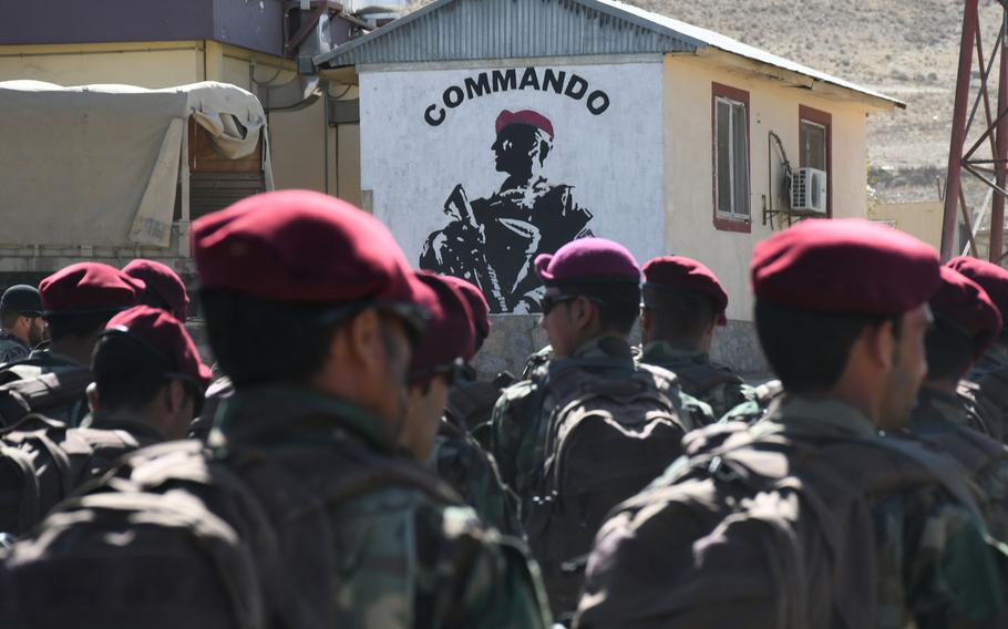 New Afghan commandos leave their October 2017 graduation ceremony. A report by the Special Inspector General for Afghanistan Reconstruction said that most operations by commandos and other Afghan Special Security Forces in 2019 were supported by foreign forces.