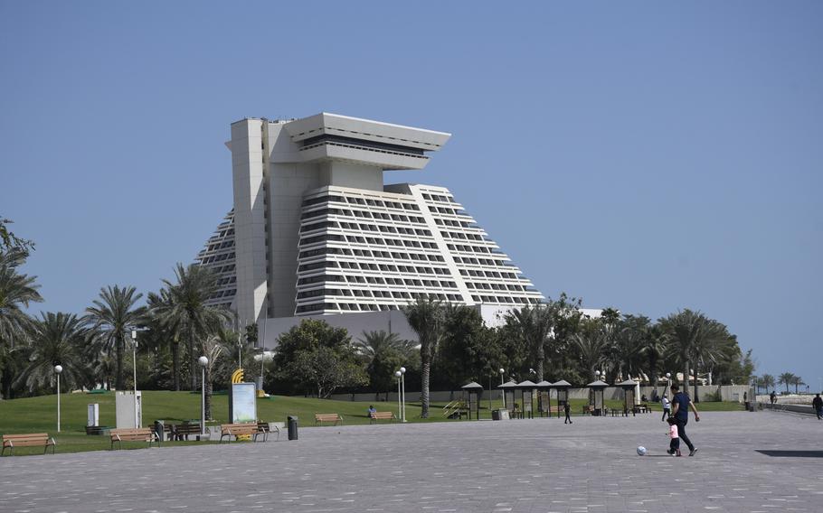 The Sheraton Grand Doha in Qatar, where U.S. and Taliban officials are expected to sign a peace deal on Saturday, Feb. 29, 2020.