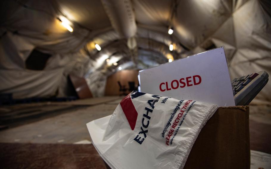 The Exchange is emptied out as Qayyarah Airfield West, Iraq, is prepared for transfer to Iraqi forces, March 13, 2020.