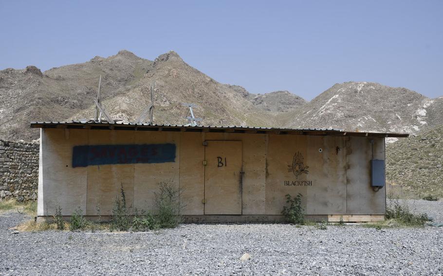 A building that once belonged to American soldiers at the former Combat Outpost Blackfish in Achin district, Nangarhar province, in eastern Afghanistan, has sat unused since the base was turned over to the Afghans. The Taliban have attacked the base daily since U.S. forces left,said  Blackfish's new Afghan commander, 1st Lt. Hashmat Mubariz.