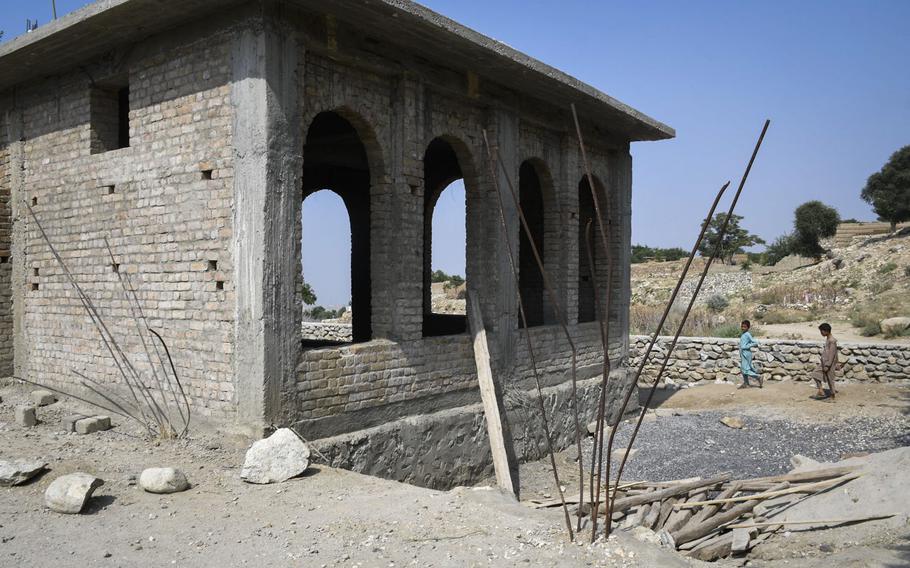 A mosque  in Achin district, in Nangarhar province, eastern Afghanistan, is being rebuilt, years after it was destroyed in a battle to oust the Islamic State from the region.