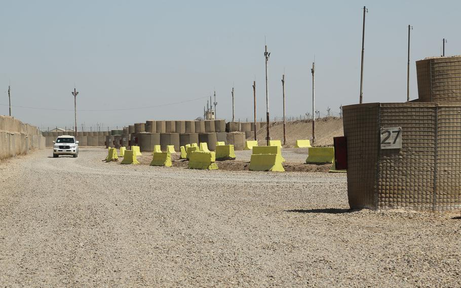 A section of the ammunition supply point at Camp Taji, Iraq, Aug. 14, 2020.