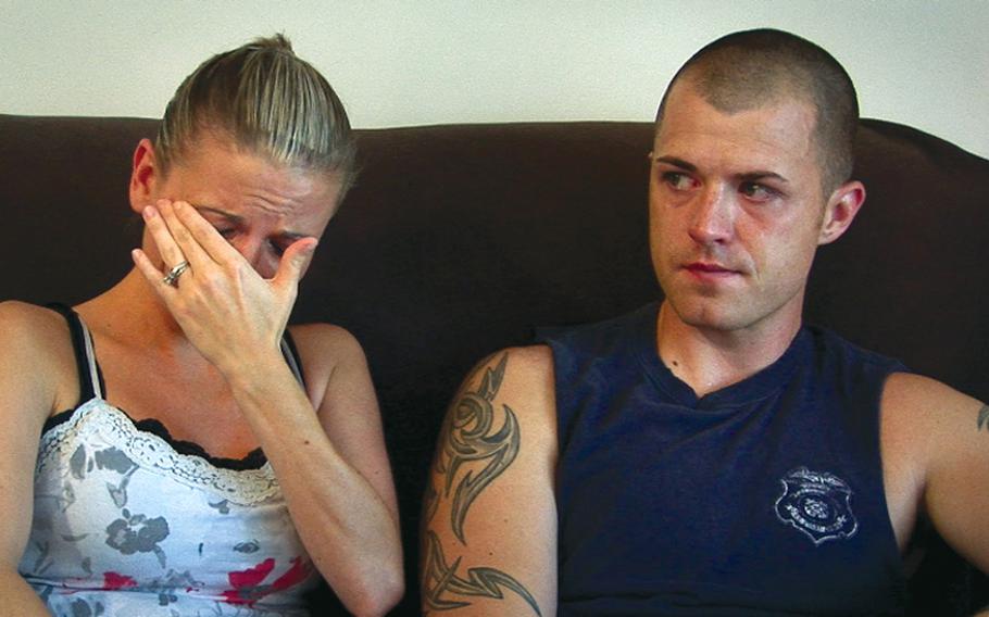 Kori Cioca of the U.S. Coast Guard, and her husband, Rob, in an emotional interview from 'The Invisible War,' a 2012 Academy Award nominated documentary on sexual assault in the military.