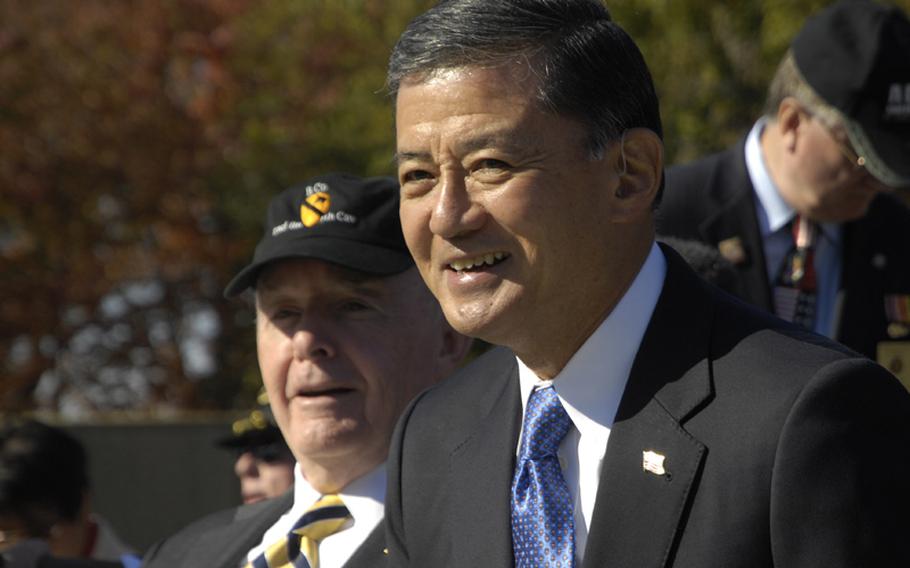 Secretary of Veterans Affairs Eric Shinseki was the keynote speaker at the 2012 Veterans Day ceremony at hte Vietnam Veterans Memorial.