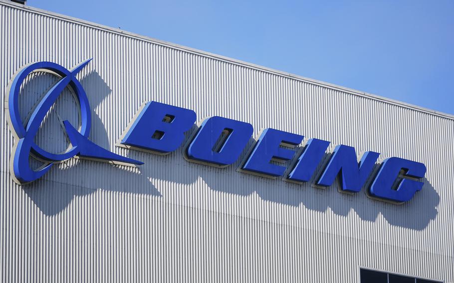 A company logo on a building.