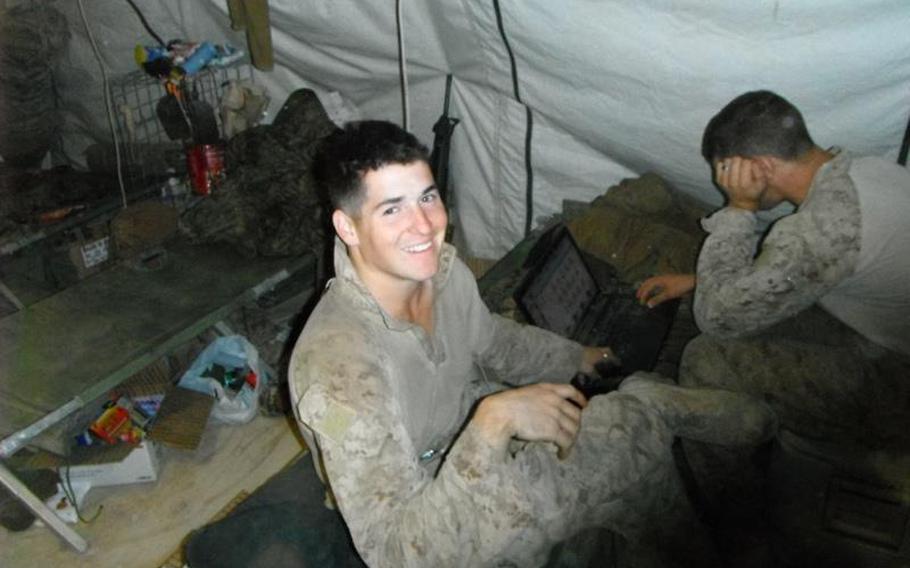 This undated photo provided by the U.S. Marines shows Lance Cpl. David P. Fenn II of Polk City, Fla. Penn, 20, was killed with six other Marines in an explosion during a Nevada training exercise on Monday, March 18, 2013.