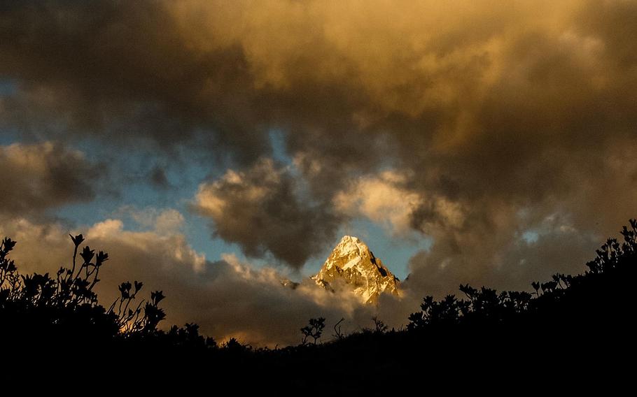 A view of Aiguille du Chardonnet is seen from the trails above the Chamonix Valley, France.

