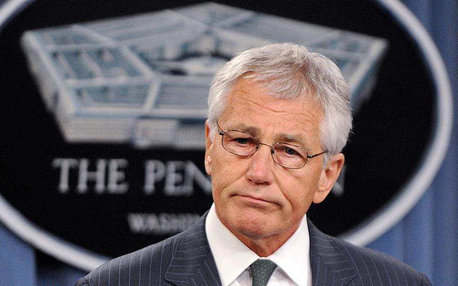 U.S. Defense Secretary Chuck Hagel at the Pentagon on May 2, 2013.