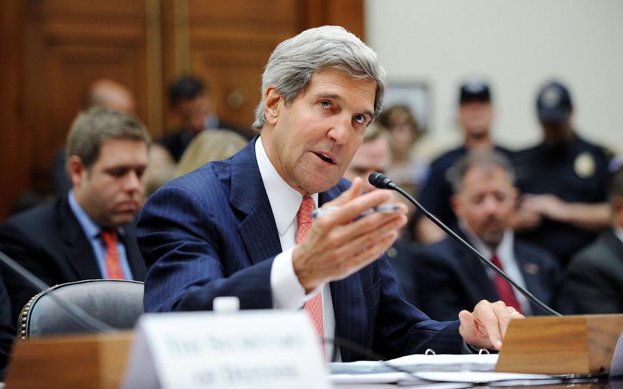 Secretary of State John Kerry testifies before the House Foreign Affairs Committee hearing on Syria at the Rayburn House Office Building, Sept. 4, 2013 in Washington, D.C.