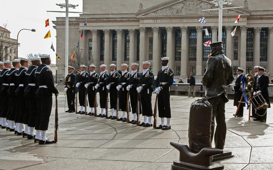 Sailors participate in the Pearl Harbor Remembrance Day on Dec. 7, 2013 in Washington, D.C.