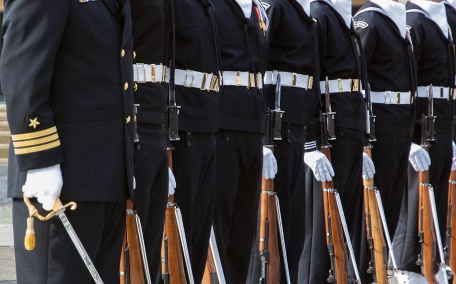 Sailors line up during the Pearl Harbor Remembrance Day on Dec. 7, 2013, at the U.S. Navy Memorial in Washington, D.C.