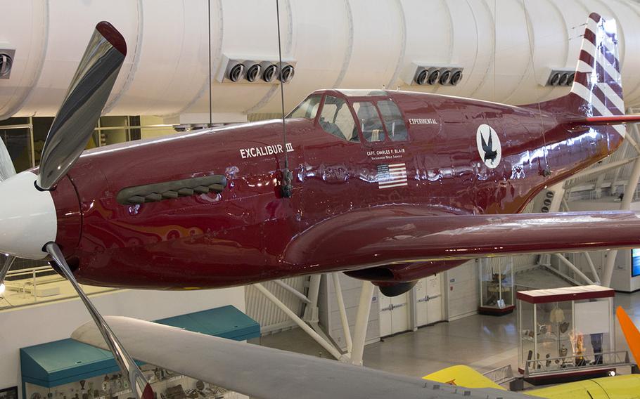 In 1951, Capt. Charles Blair flew this P-51C aircraft, now on display at the National Air and Space Museum's Steven F. Udvar-Hazy Center, from Norway across the North Pole to Alaska in a record 10½ hours. 