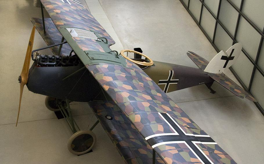 A Halberstadt CL.IV low-level attack plane, of the type used by the Germans in the late stages of World War I, on display at the National Air and Space Museum's Steven F. Udvar-Hazy Center, November, 2013.