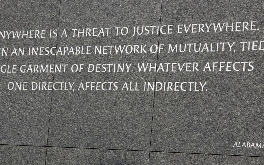 The Martin Luther King Jr. Memorial in Washington, D.C., January 20, 2014.